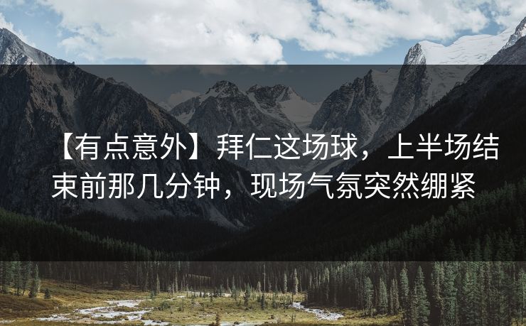【有点意外】拜仁这场球，上半场结束前那几分钟，现场气氛突然绷紧